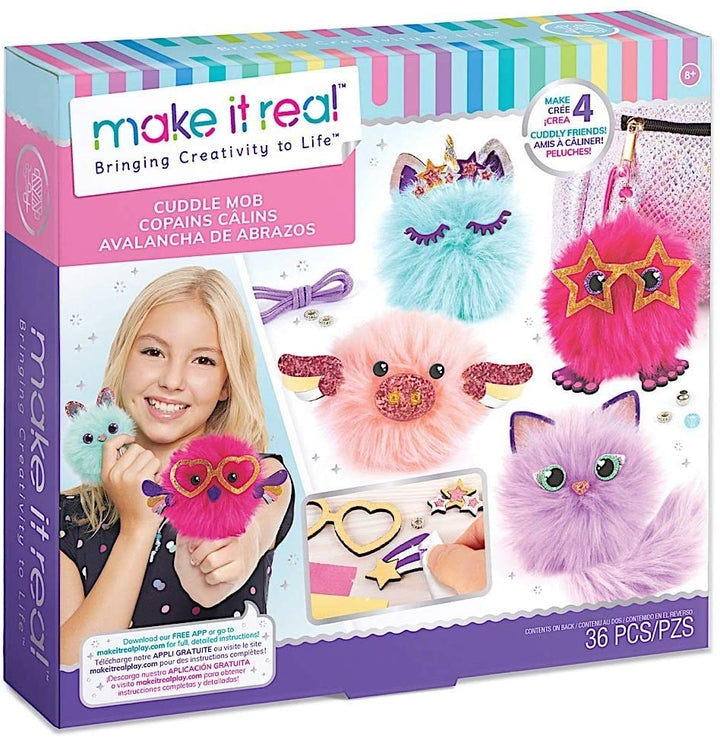 Make It Real CuddleMob Diy Pom Pom Characters Arts and Crafts Kit for Girls
