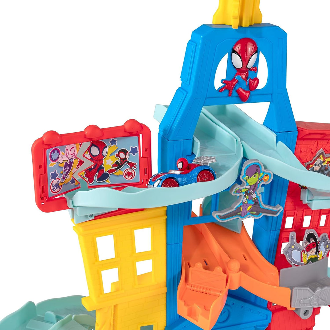 Spidey und seine Super-Freunde SNF0202 Metallfahrzeug-Stadtgleis-Set, Spielzeug ab 3 Jahren