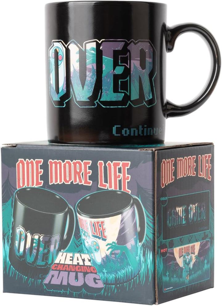 Grupo Erik Gameration One More Life Heat Changing Mug | 35 cl - 350 ml - Coffee Mug | Tea Mug