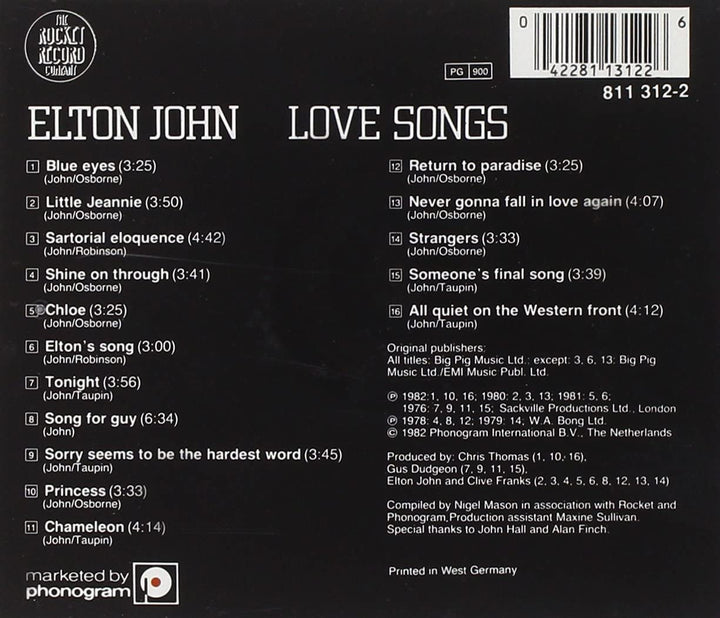 Elton John - Love Songs [Audio CD]