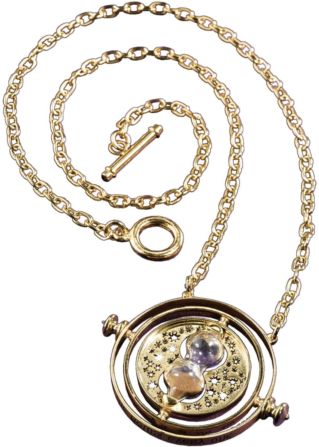 The Noble Collection Harry Potter Hermione’s Time Turner 24K Gold Plated - 1.4in (3.5cm) Includes 18" Chain & Display Box - Harry Potter Film Set Movie Props Gifts