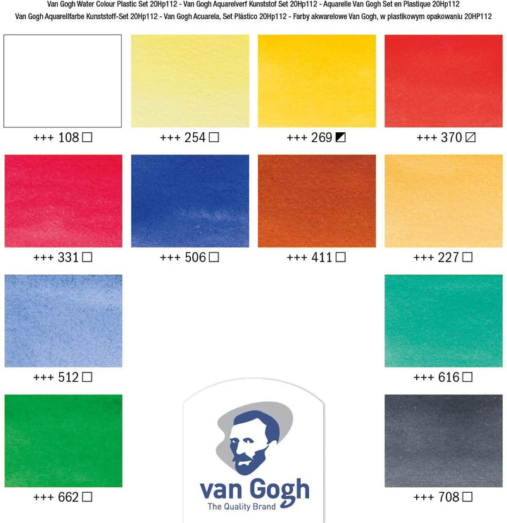 Royal Talens Van Gogh Watercolour 12 Tubes Plastic Pocket Box