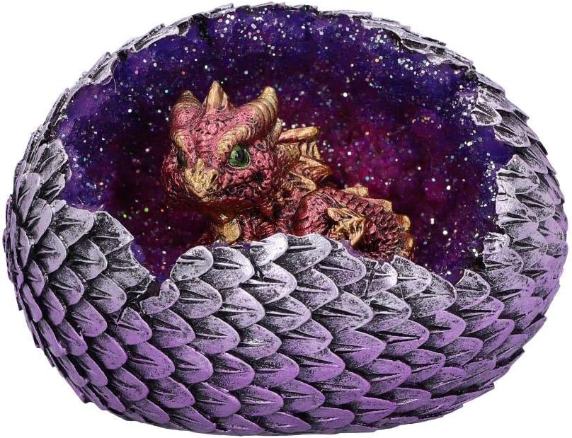 Nemesis Now U4999R0 Red Geode Home Glittering Hatchling and Egg Figurine, Polyre