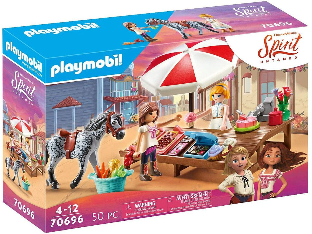 Playmobil DreamWorks Spirit Untamed 70696 Miradero Candy Stand, for Children Age 4+
