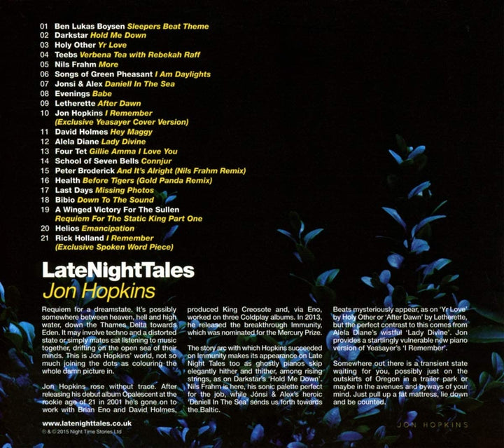 Late Night Tales Jon Hopking - Jon Hopkins [Audio CD]