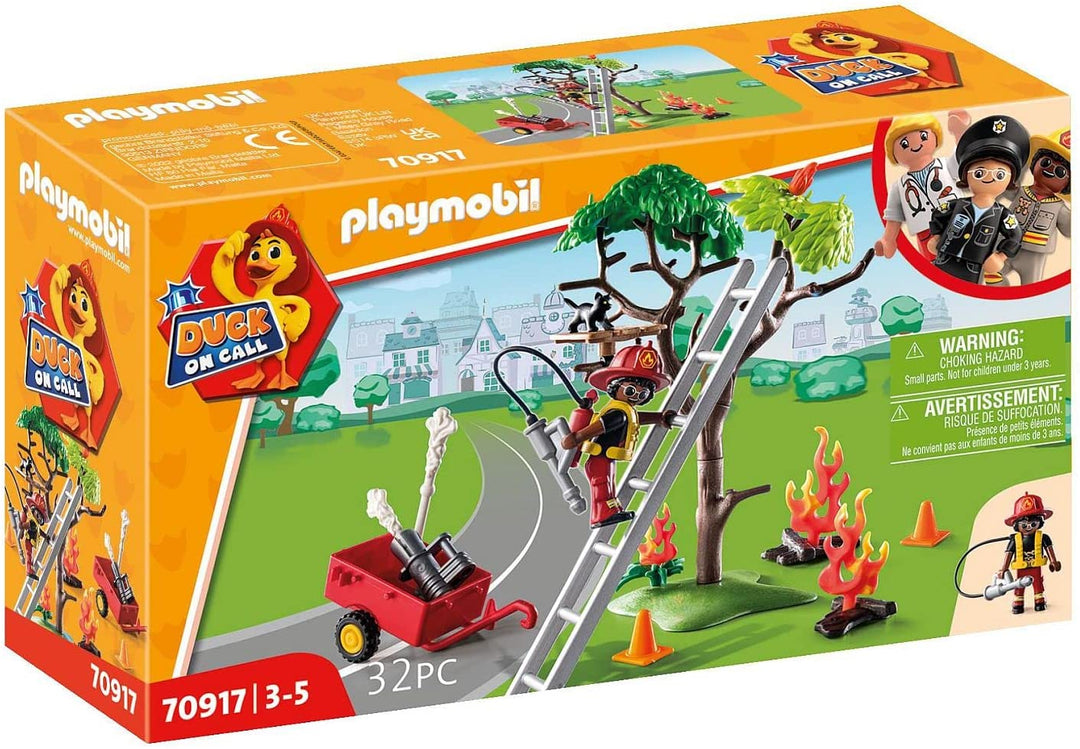Playmobil DUCK ON CALL 70917 Fire Rescue Action: Cat Rescue, Toy for Children Ag