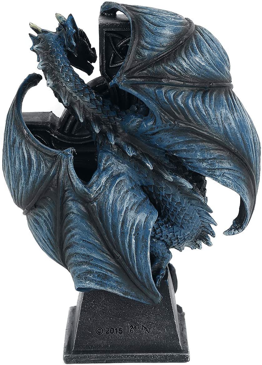 Nemesis Now B3602J7 Draco Clock Anne Stokes 17.8cm, Resin, Blue, One Size