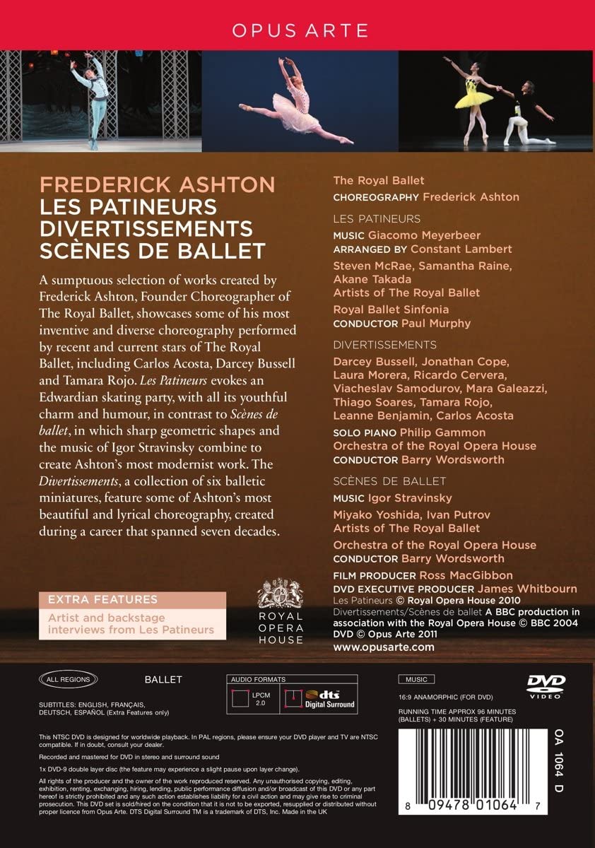 Frederick Ashton: Les Patineurs/ Divertissments/ Scnes De Ballet [2010] [2012] [DVD]