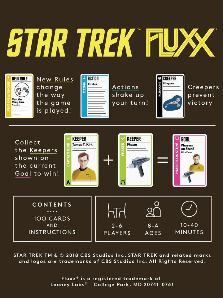 Looney Labs LON00085 Star Trek Fluxx, Mehrfarbig, LOO085