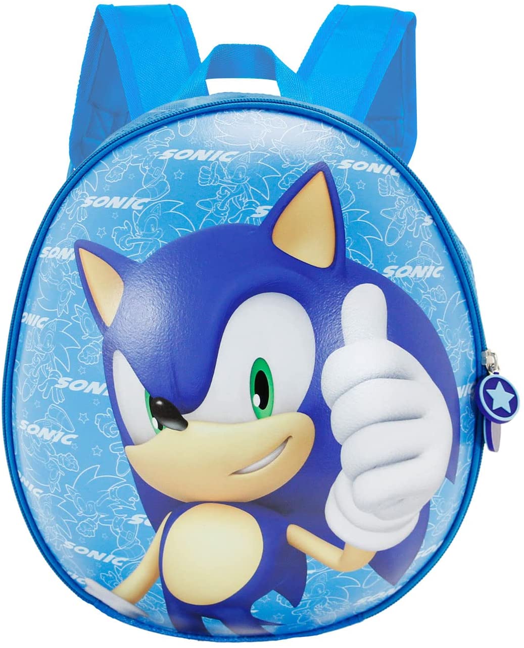 Sega-Sonic Here We Go-Eggy Backpack, Blue