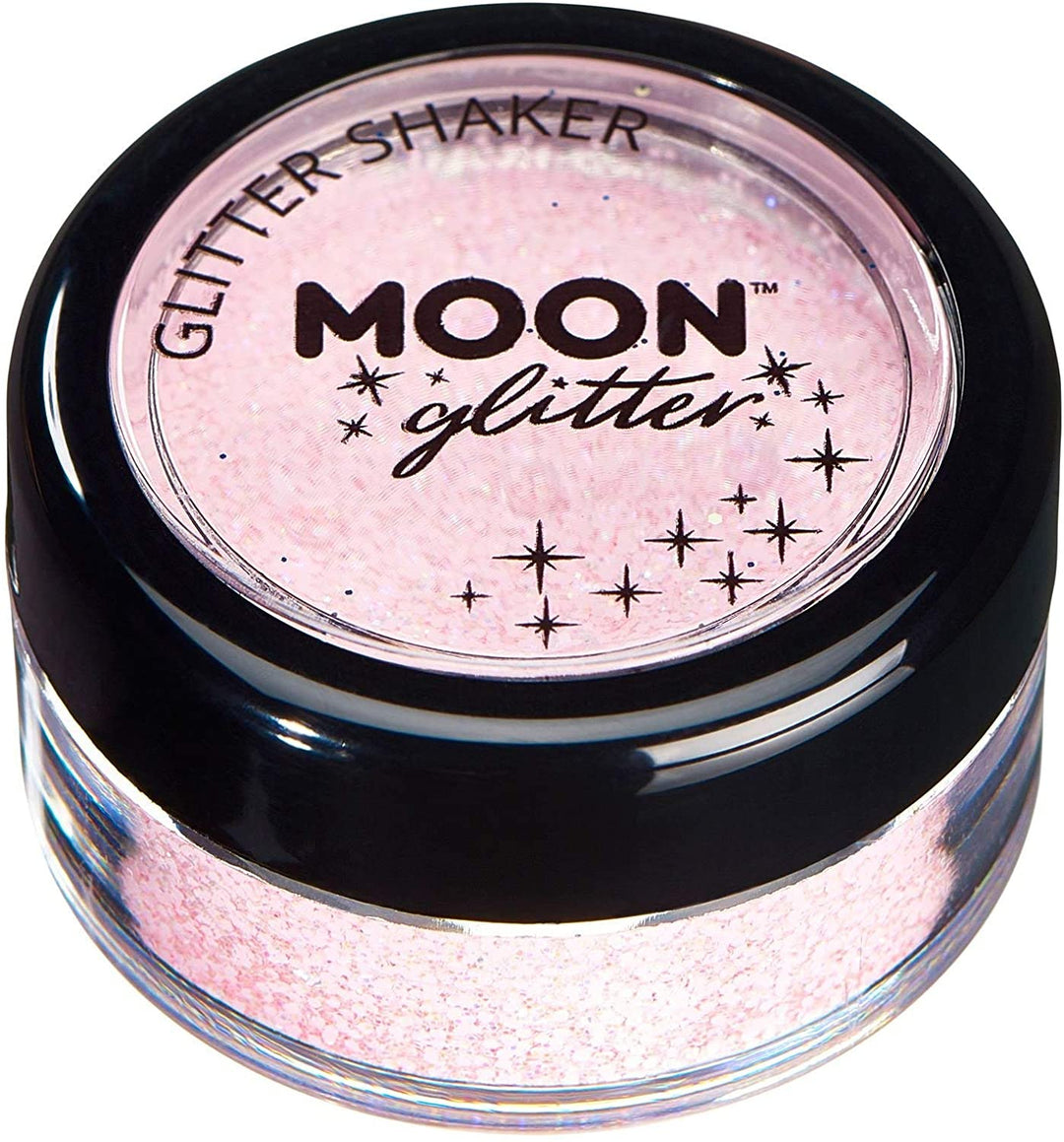 Pastel Glitter Shakers by Moon Glitter - Baby Pink - Cosmetic Festival Makeup Glitter for Face, Body, Nails, Hair, Lips - 5g