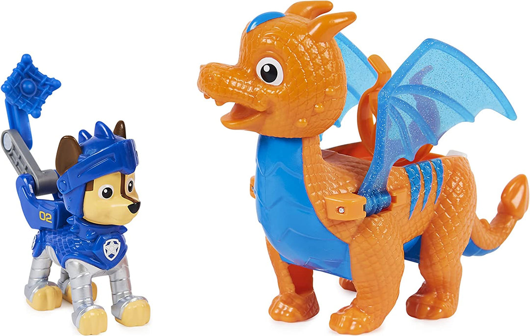 Paw Patrol 6063592, Rescue Knights Chase and Dragon Draco Action Figures Set, Ki