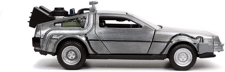 Jada Toys 253252017 Time Machine Back to The Future 1 Die-cast Car with Opening Doors 1:32 Scale Metallic Silver