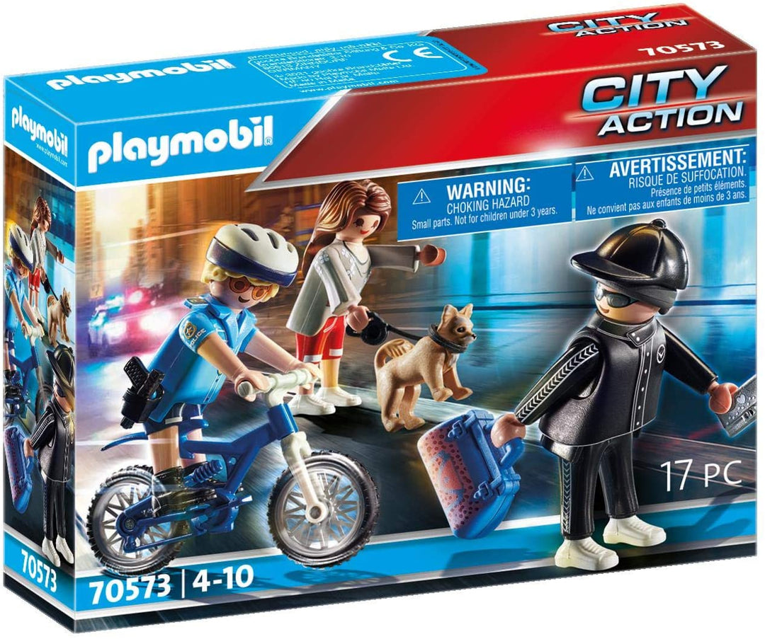 Playmobil 70573 City Action Police Bicycle with Thief for Children Ages 4 - 10
