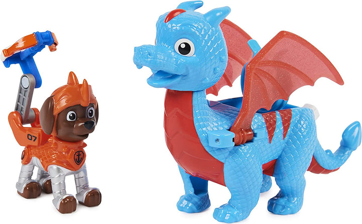PAW Patrol, Rescue Knights Zuma and Dragon Ruby Action Figures Set, Kids’ Toys