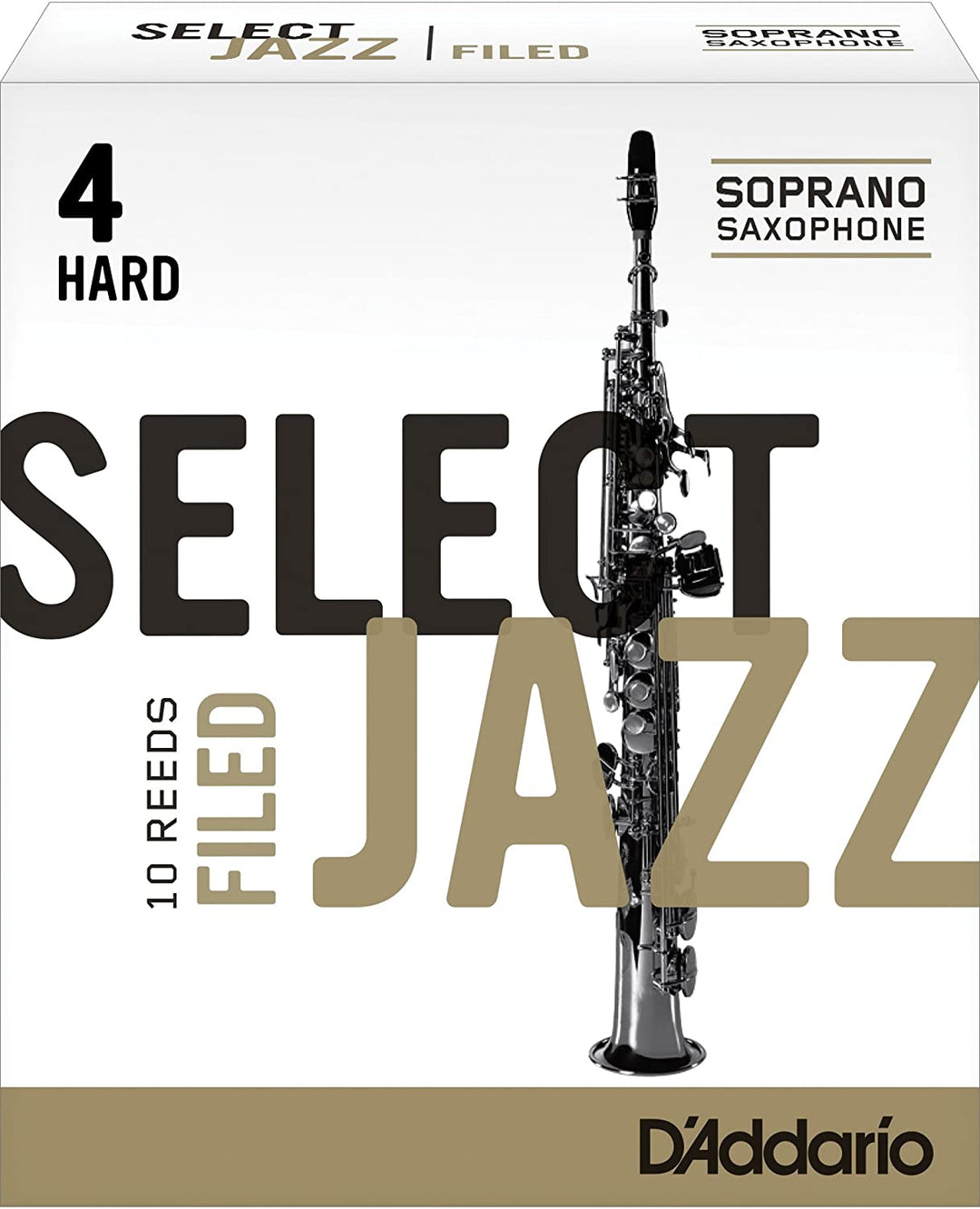Rico Filed Hard 4 Strength Select Jazz Reed for Soprano Sax (Pack of 10)