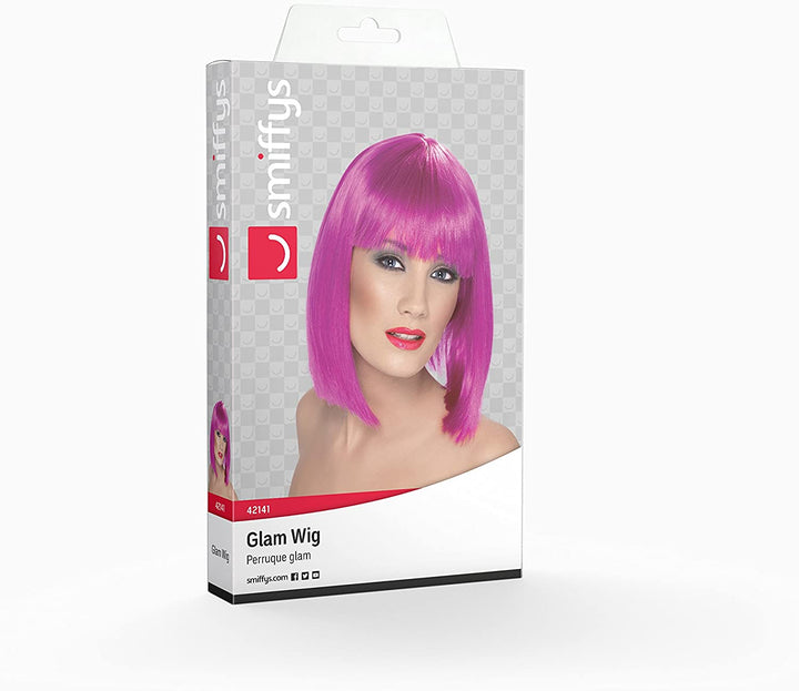 Smiffys Glam Wig - Neon Purple