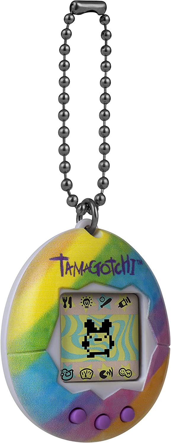 TAMAGOTCHI Original Bandai Spring Stripes Shell with Chain - The Original Virtual Pet