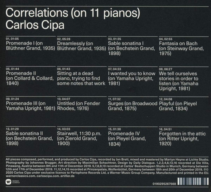 Carlos Cipa - Correlations (on 11 pianos) [Audio CD]