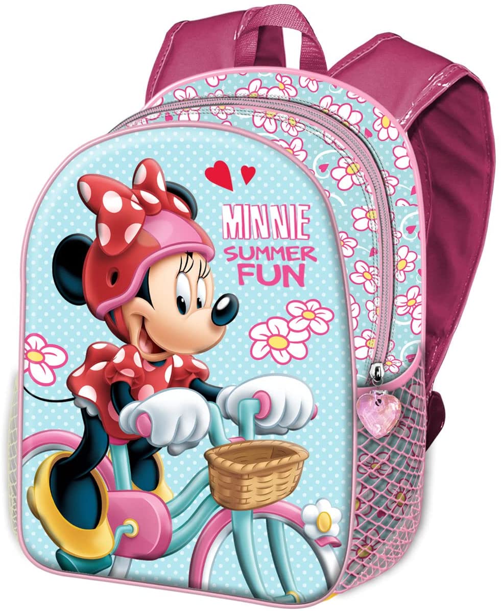 Minnie Mouse Bike-Small 3D Backpack, Blue