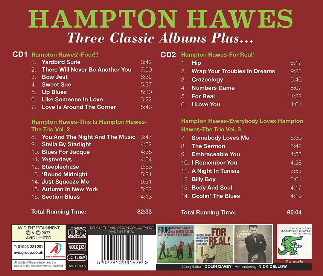 Hampton Hawes - Three Classic Albums Plus (Four!!! / This Is Hampton Hawes: The Trio Vol 2 / For Real!) [Audio Cd]
