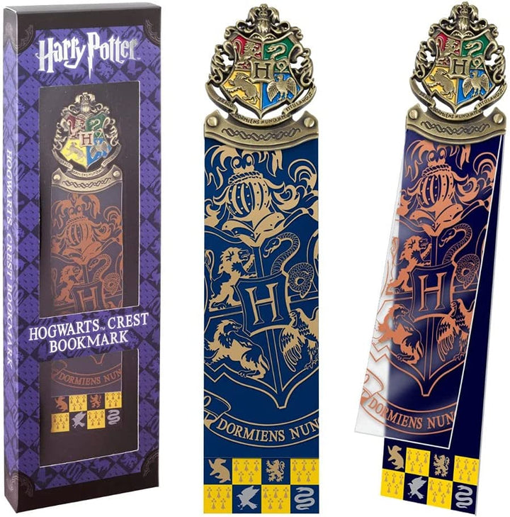 The Noble Collection Harry Potter Hogwarts Crest Bookmark 6.7in (17cm) Die Cast Metal PVC and Card Bookmark