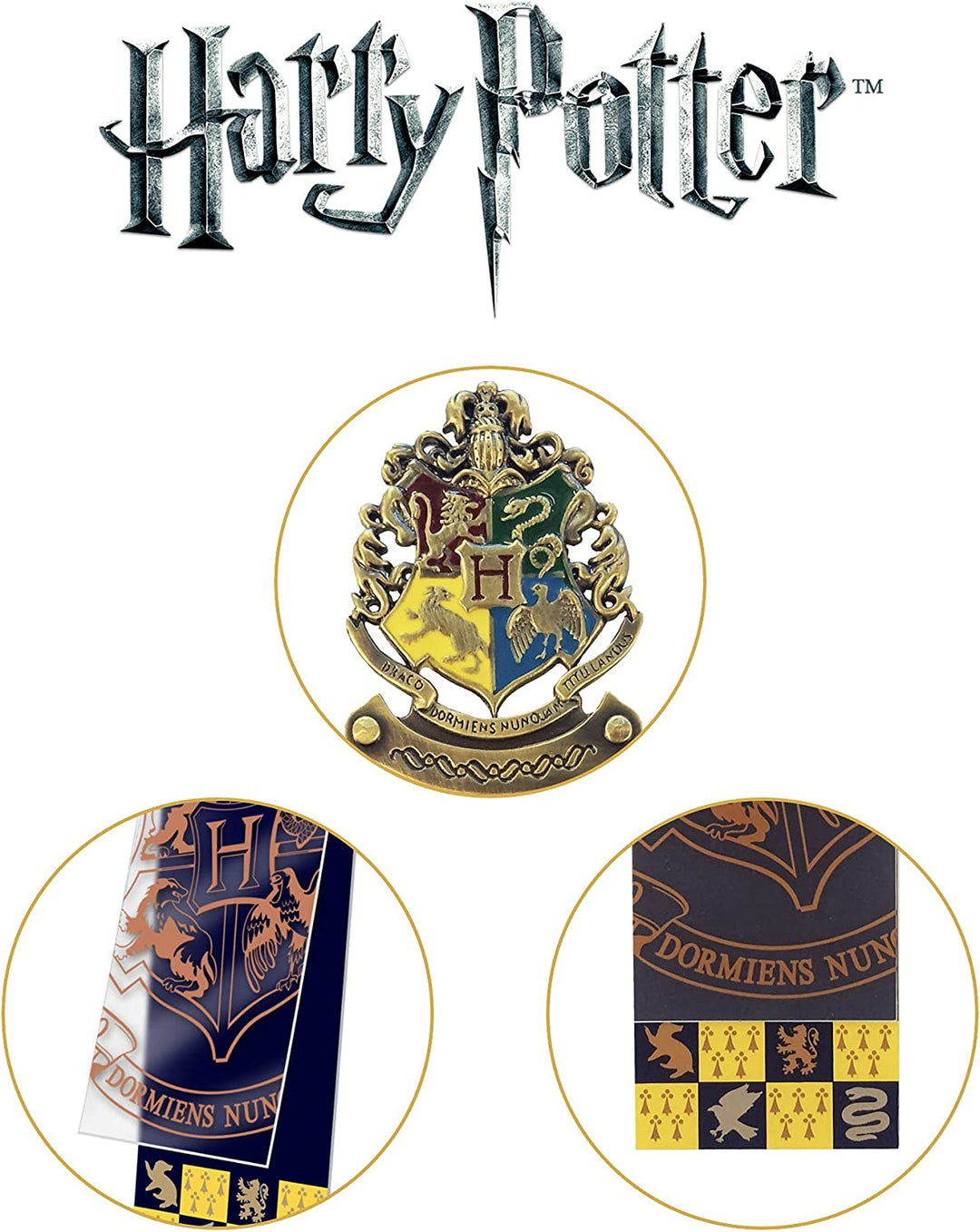 The Noble Collection Harry Potter Hogwarts Crest Bookmark 6.7in (17cm) Die Cast Metal PVC and Card Bookmark