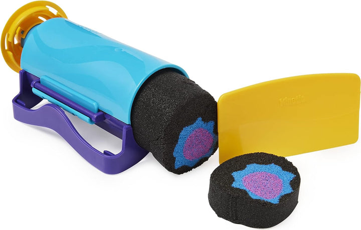 Kinetic Sand, Slice N’ Surprise Set with 383g of Black, Pink and Blue Play Sand