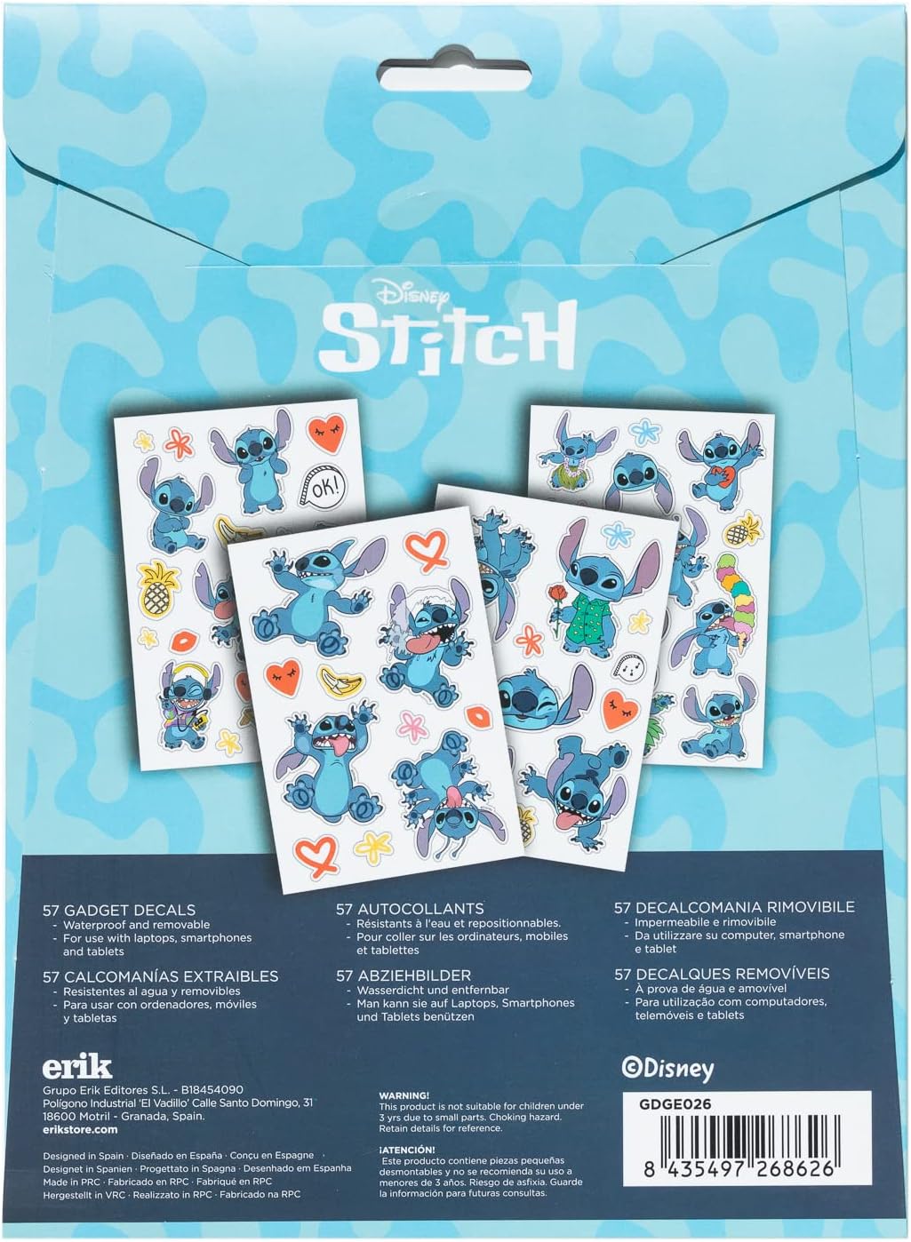 Official Disney Stitch Gadget Decals - 57 Waterproof & Removable Stickers