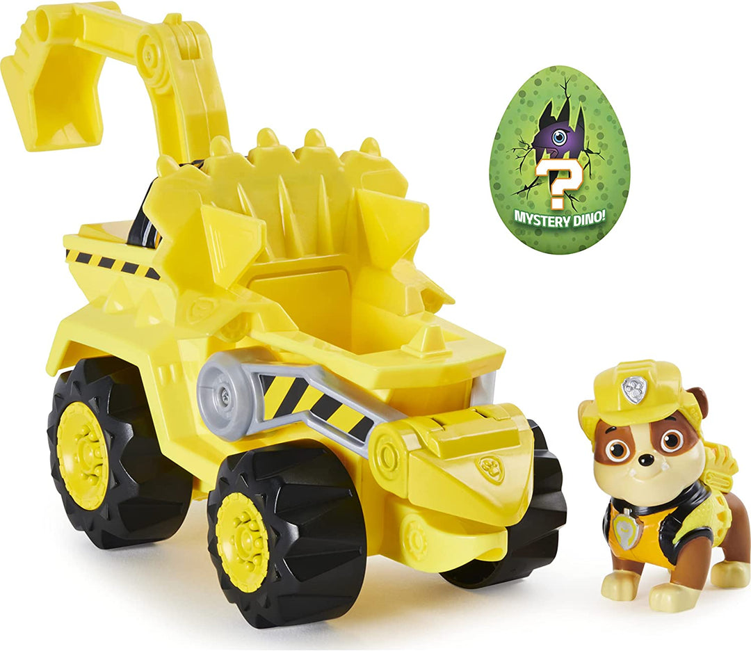 PAW Patrol, Dino Rescue Rubble’s Deluxe Rev Up Vehicle with Mystery Dinosaur Fig