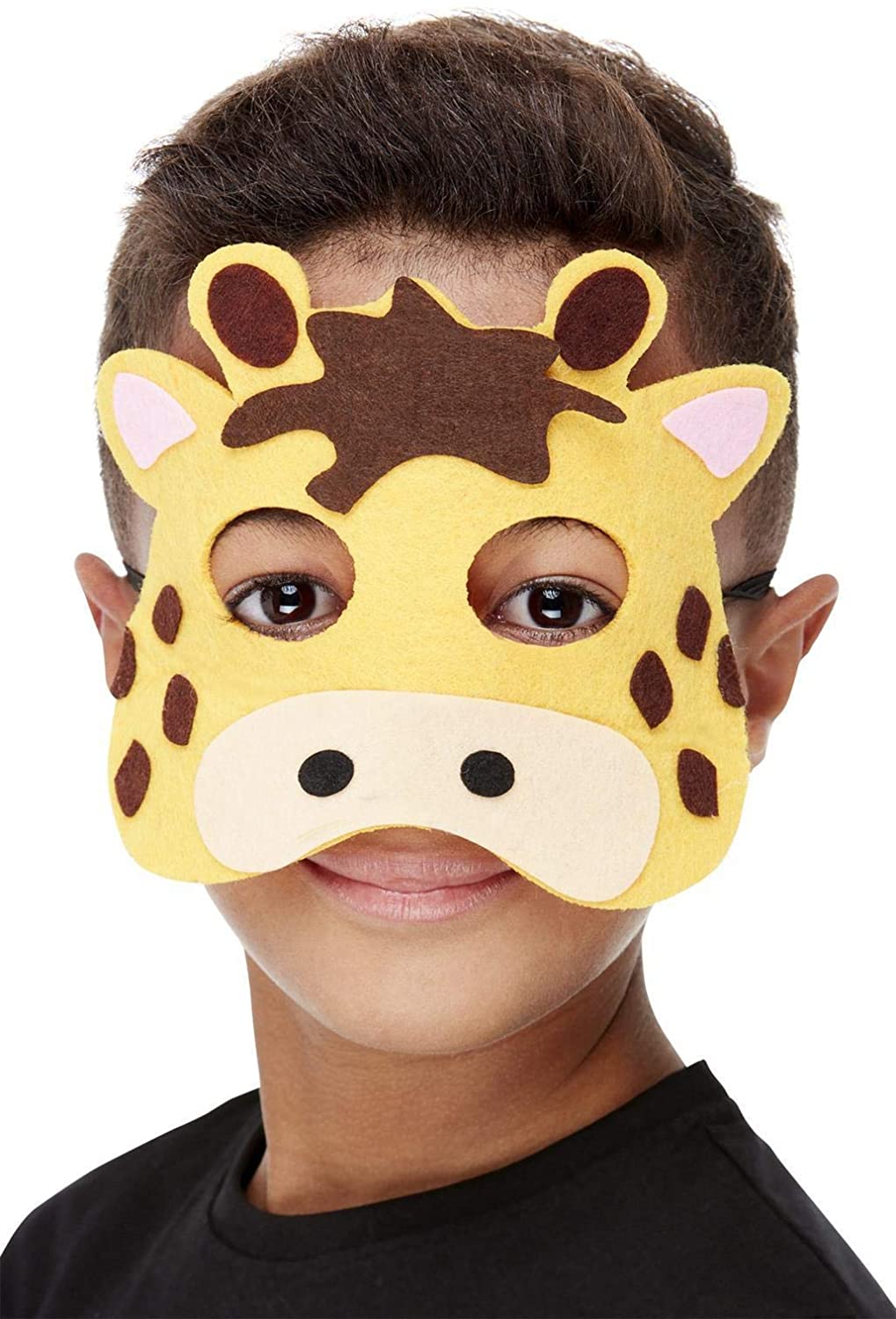 Smiffys 72073 Giraffe Felt Mask, Unisex Children, Orange, One Size