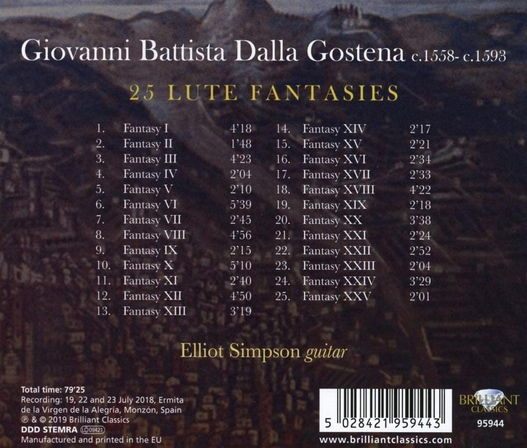 Elliot Simpson - DALLA GSoundtrackENA: 25 Lute Fantasies [Audio CD]