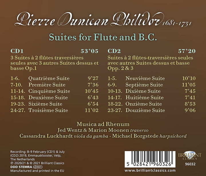 Philidor: Suites for Flute and B.C. [Audio CD]