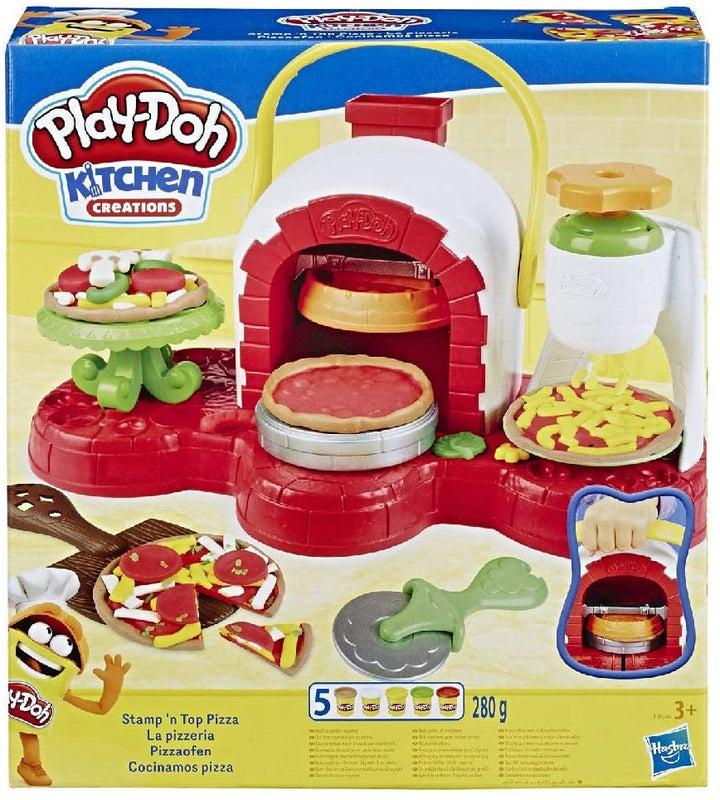Play-Doh Stamp 'n Top Pizza Oven Toy with 5 Non-Toxic Play-Doh Multi Colours