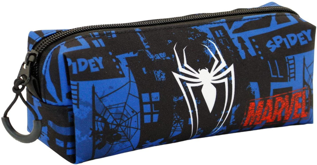 Spiderman Sky-Fan Square Pencil Case, Blue