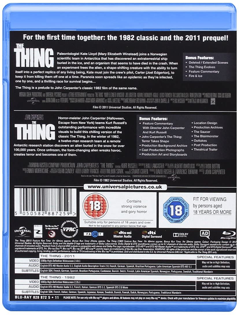 The Thing (Double Pack Including Original) [2012] [Region Free] - [Blu-ray]