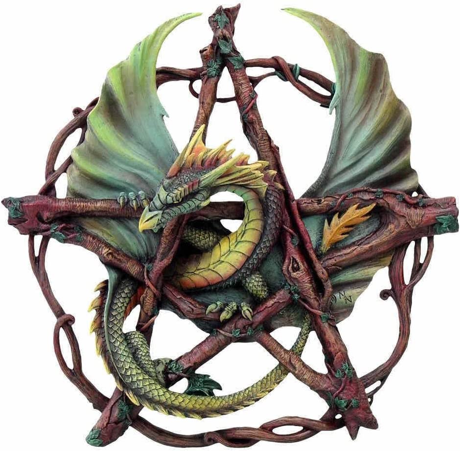 Nemesis Now Forest Pentagram Dragon Wall Plaque 38cm Green