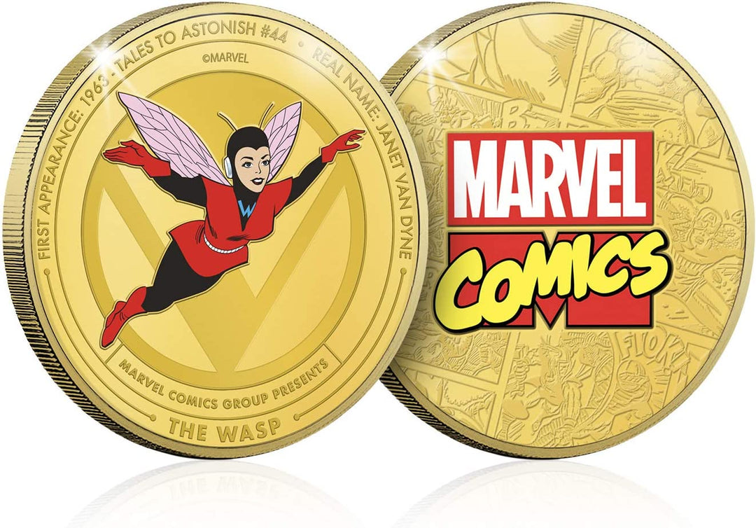 Marvel Gifts Classic Heroes Collectable Commemorative Gold Coin - The Wasp