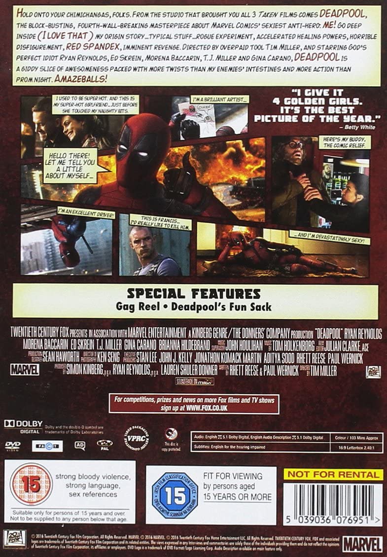 Deadpool [DVD] [2016]