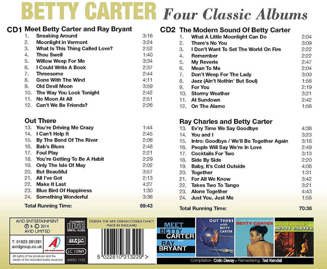 Four Classic Albums (Meet Betty Carter And Ray Bryant / Out There / The Modern Sound Of Betty Carter / Ray Charles And Betty Carter) - Betty Carter [Audio CD]