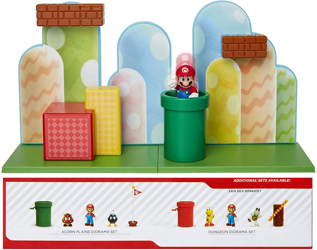 Super Mario 85991-4L-PKR1 Acorn Plains 2.5” Figure Playset with Feature Accessories