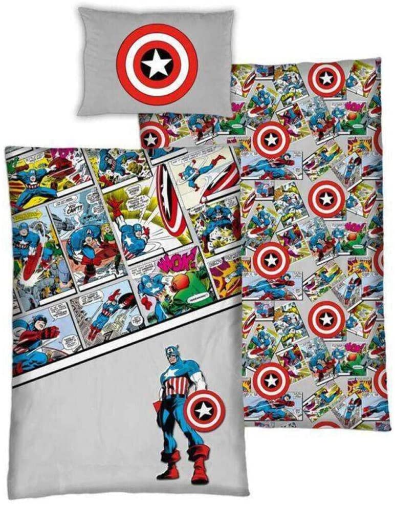 Disney Avengers Children's Bed Linen Set, Organic Cotton, Duvet Cover 140 x 200 cm + Pillowcase 65 x 65 cm