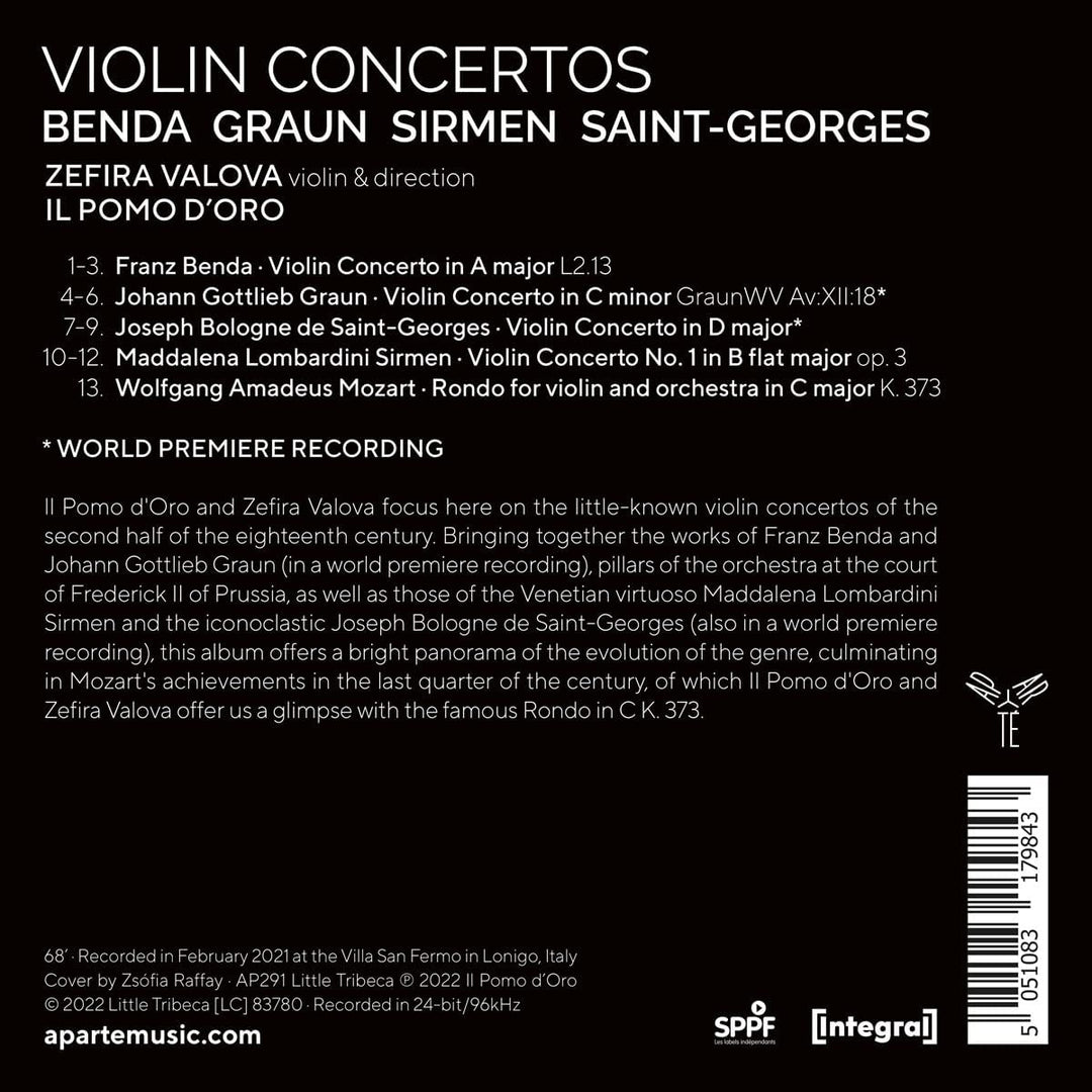 Benda/Graun/Sirmen/Saint-Georges: Violin Concertos [Audio CD]