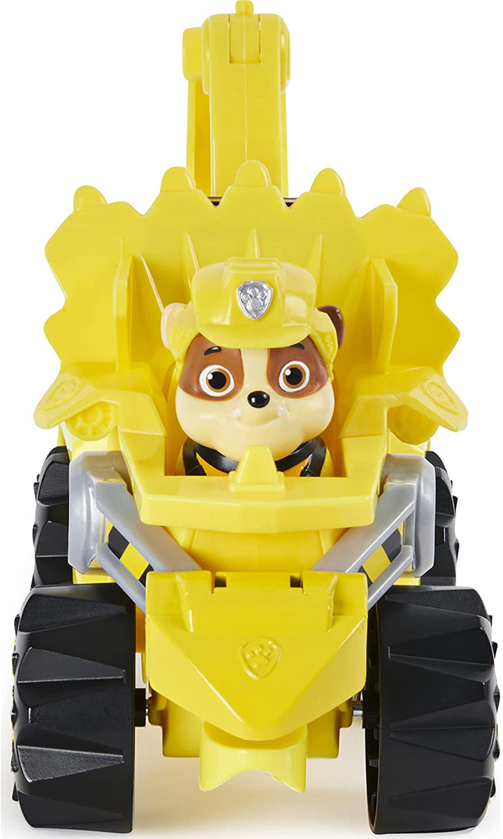 PAW Patrol, Dino Rescue Rubble’s Deluxe Rev Up Vehicle with Mystery Dinosaur Fig