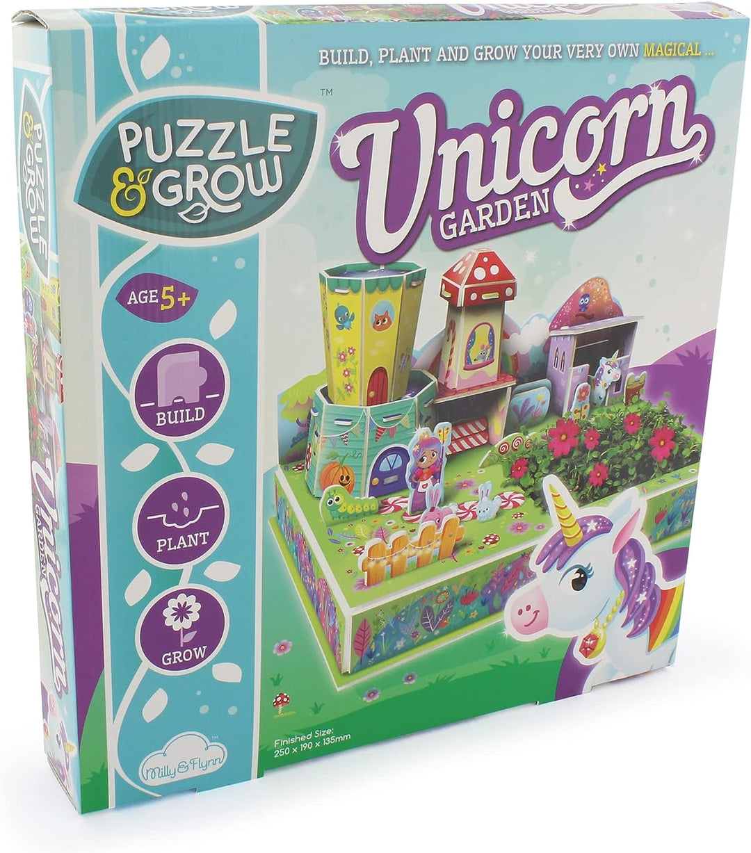 Milly & Flynn Unicorn Garden Planting Kit –?Build 3D Puzzle