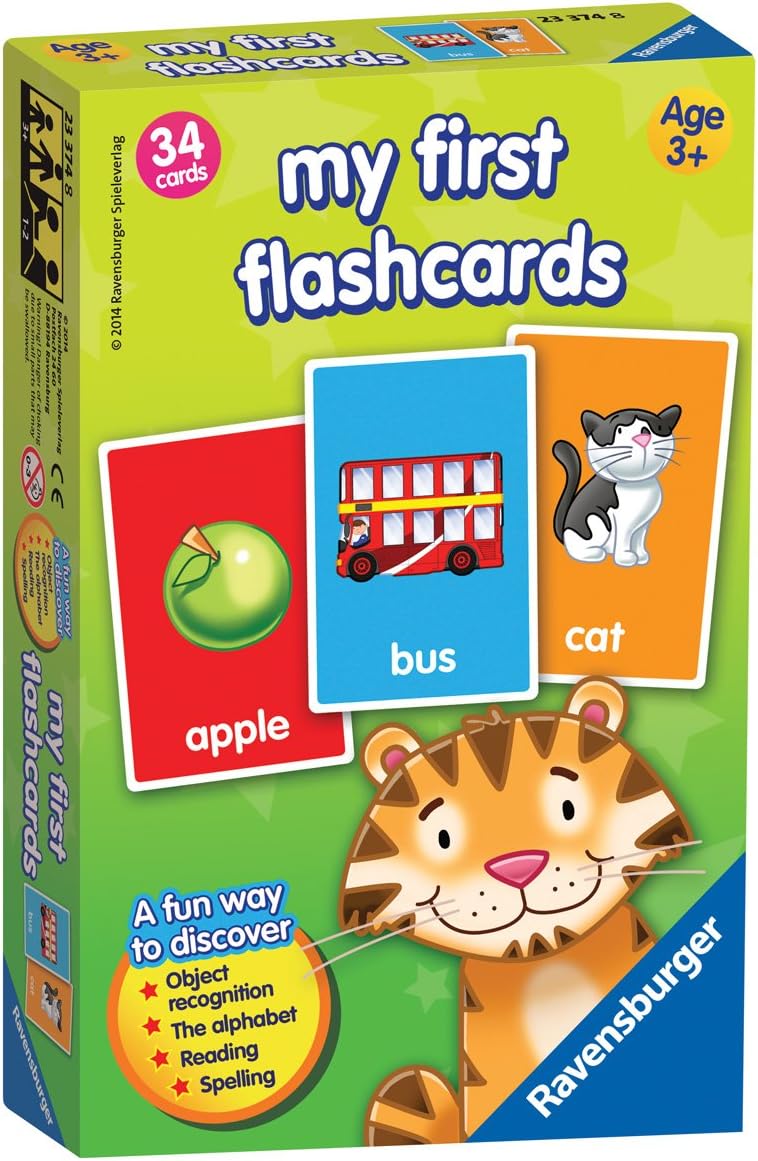 Ravensburger My First Flash Card Game for Kids Age 3 Years and Up - Ideal for Object Recognition, Alphabet, Reading and Spelling