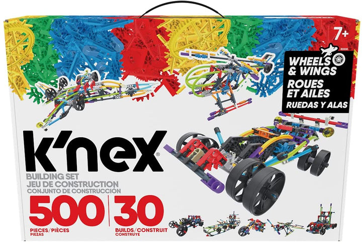 K'NEX 80208 Wings and Wheel Building Set, 3D Educational Toys for Kids, 500 Piec