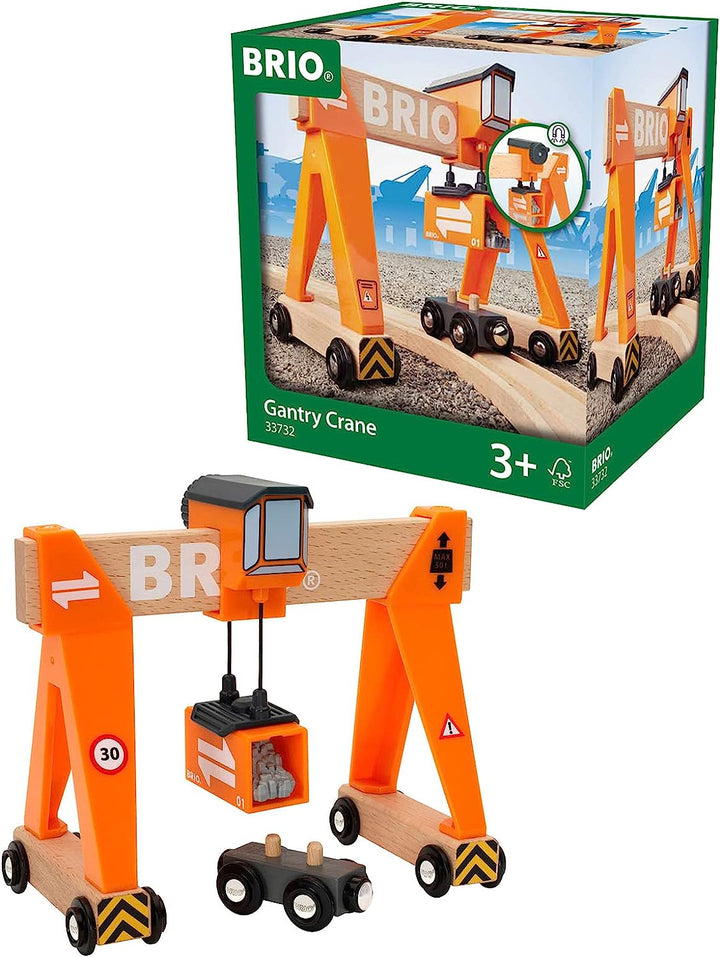 BRIO World Harbour Portalkran für Kinder ab 3 Jahren – kompatibel mit allen BRIO Eisenbahnzugsets und Zubehör