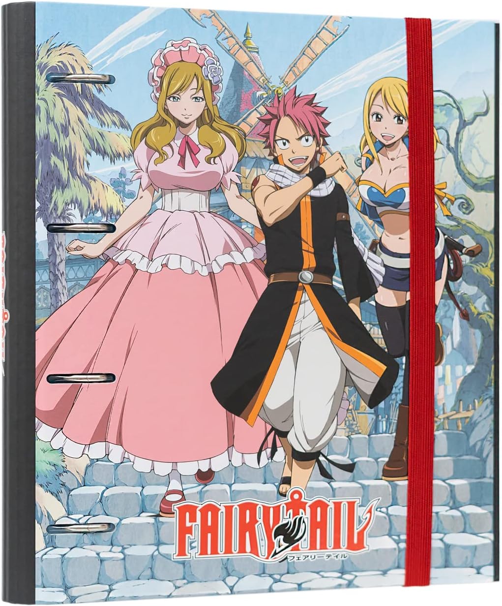 Grupo Erik Fairy Tail 4 Ring Binder | Premium A4 Folders Ring Binder | 4 Ring Binder A4