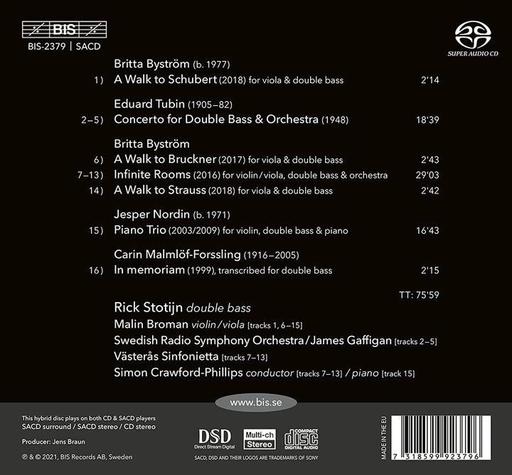 Zurück nach Stockhome [Rick Stotijn; Malin Broman; Schwedisches Radio-Sinfonieorchester; Västerås Sinfonietta; Simon Crawford-Phillips; James Gaffigan] [Bis: BIS2379] [Audio CD]